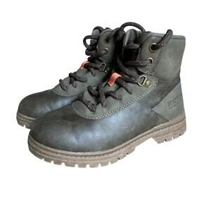 Kenneth Cole Toddler boy's Size 13 Andy Gabriel Boots Green side Zip Lace Up